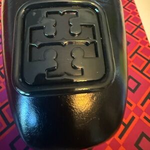 Tory Burch Black Patent Logo Flats